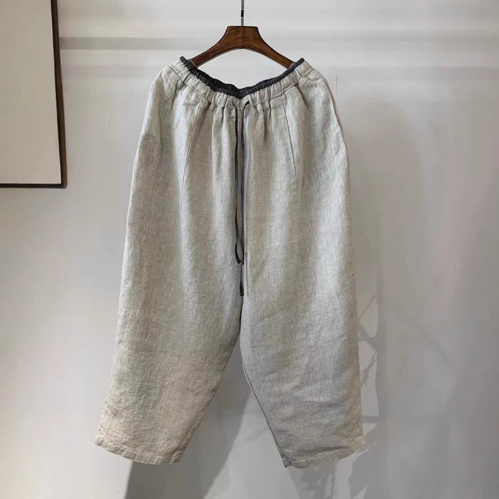 Femme Locker-snit Åndbar Leinen Culottes Stilla