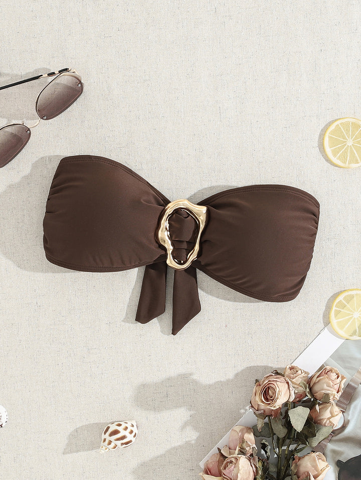 Dame Bandeau-Bikini med elegant lukning og moderne design Skovae