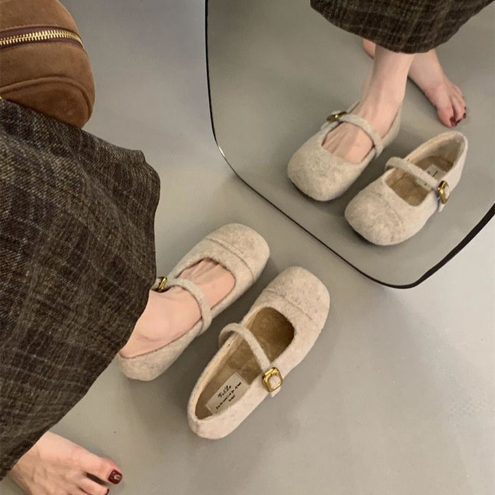 Femme Classic Mary Jane Ballerinas med blødt fleece-stof Stilla