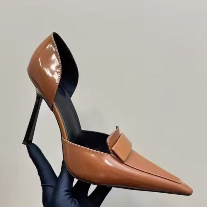 Kvinder Spids Tå High Heels med Kontrastrem Detail Stilla