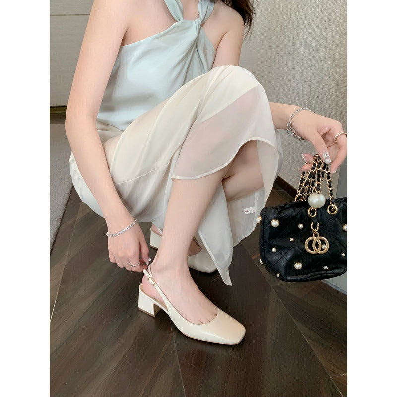 Dame elegante blokhæle slingback sko Stilla