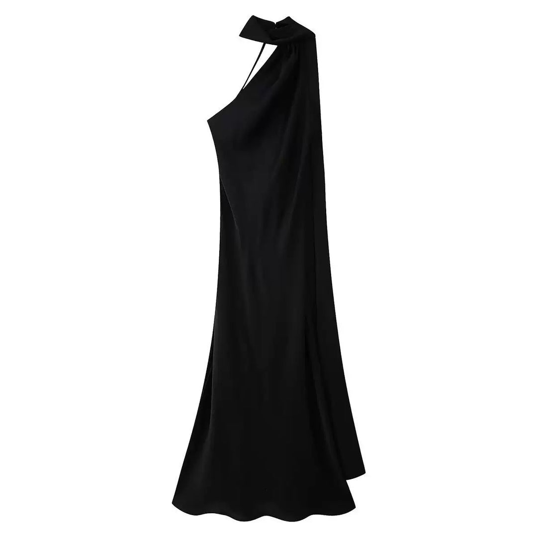 Femme Halter Neck Maxi Kjole med sidelids Stilla