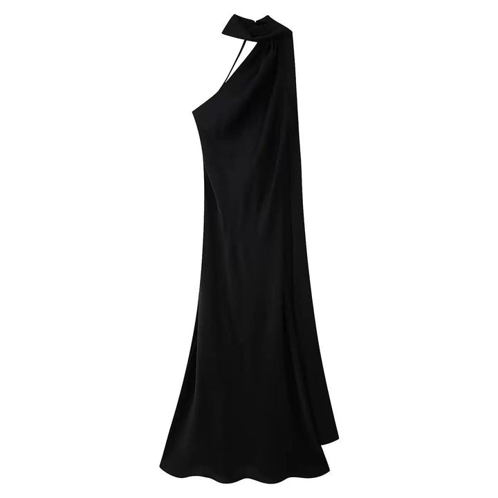 Femme Halter Neck Maxi Kjole med sidelids Stilla