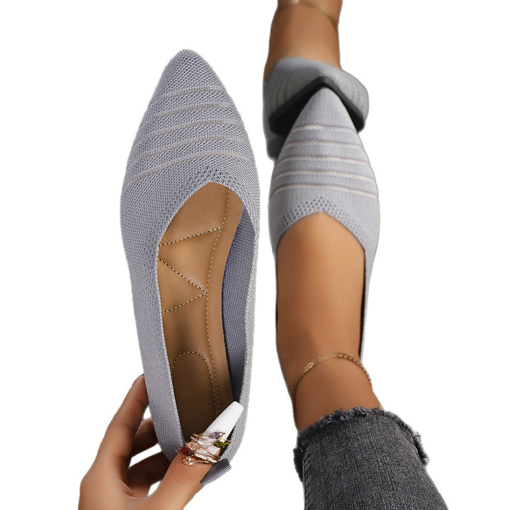 Dame stribede strik spidse sko Flats Stilla