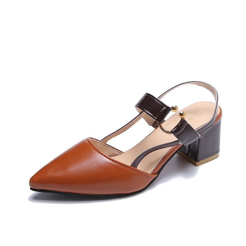 Dame Slingback Pumps med spids tåområde og elegant blokhæl Stilla
