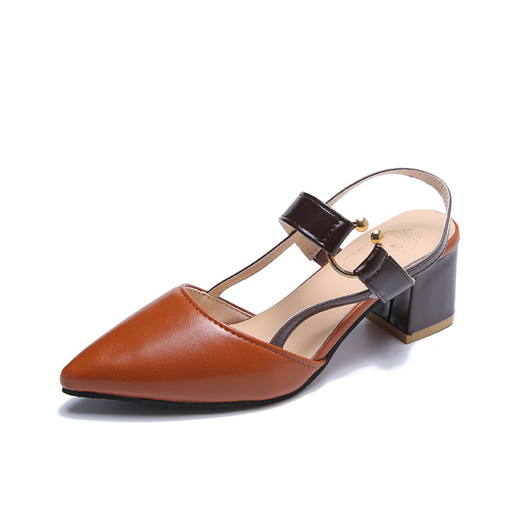 Dame Slingback Pumps med spids tåområde og elegant blokhæl Stilla