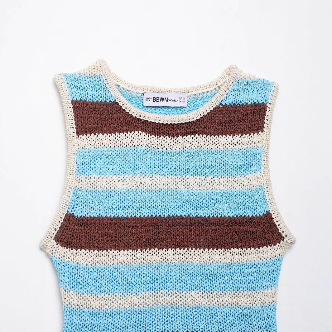 Femme Ribbede Strik Crop Top Stilla