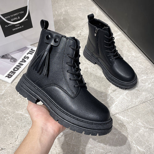 Dame Chunky Støvler i robust design med trendy snørebånd og sidelukning Stilla