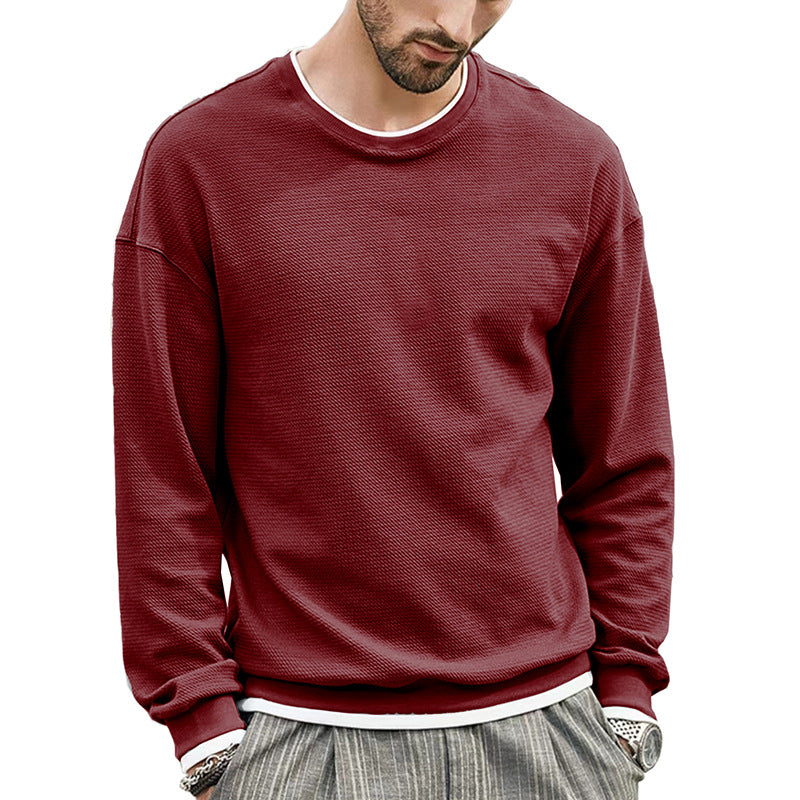Herrer afslappet sweatshirt lavet af åndbart materiale med struktureret design Stilla