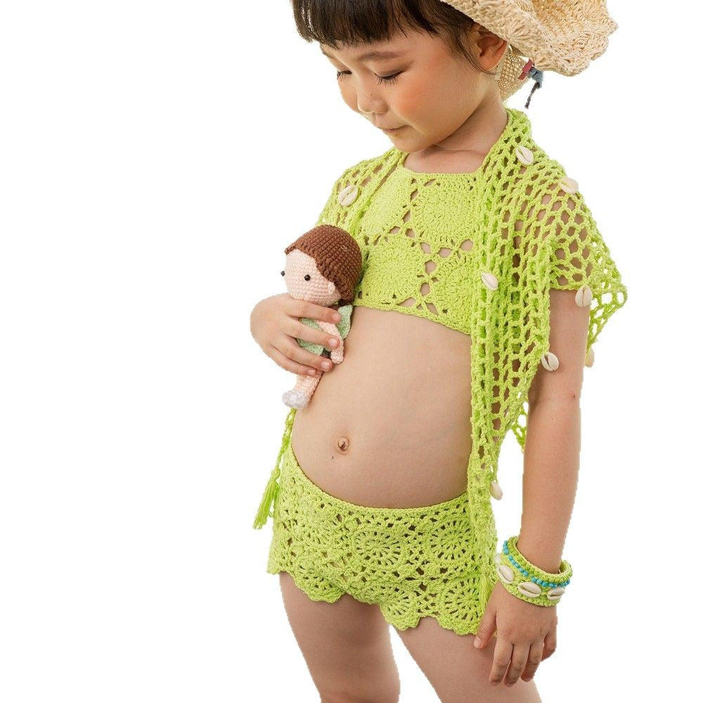 Dame Hæklet-Bikini-Top og nederdel Kombination Stilla