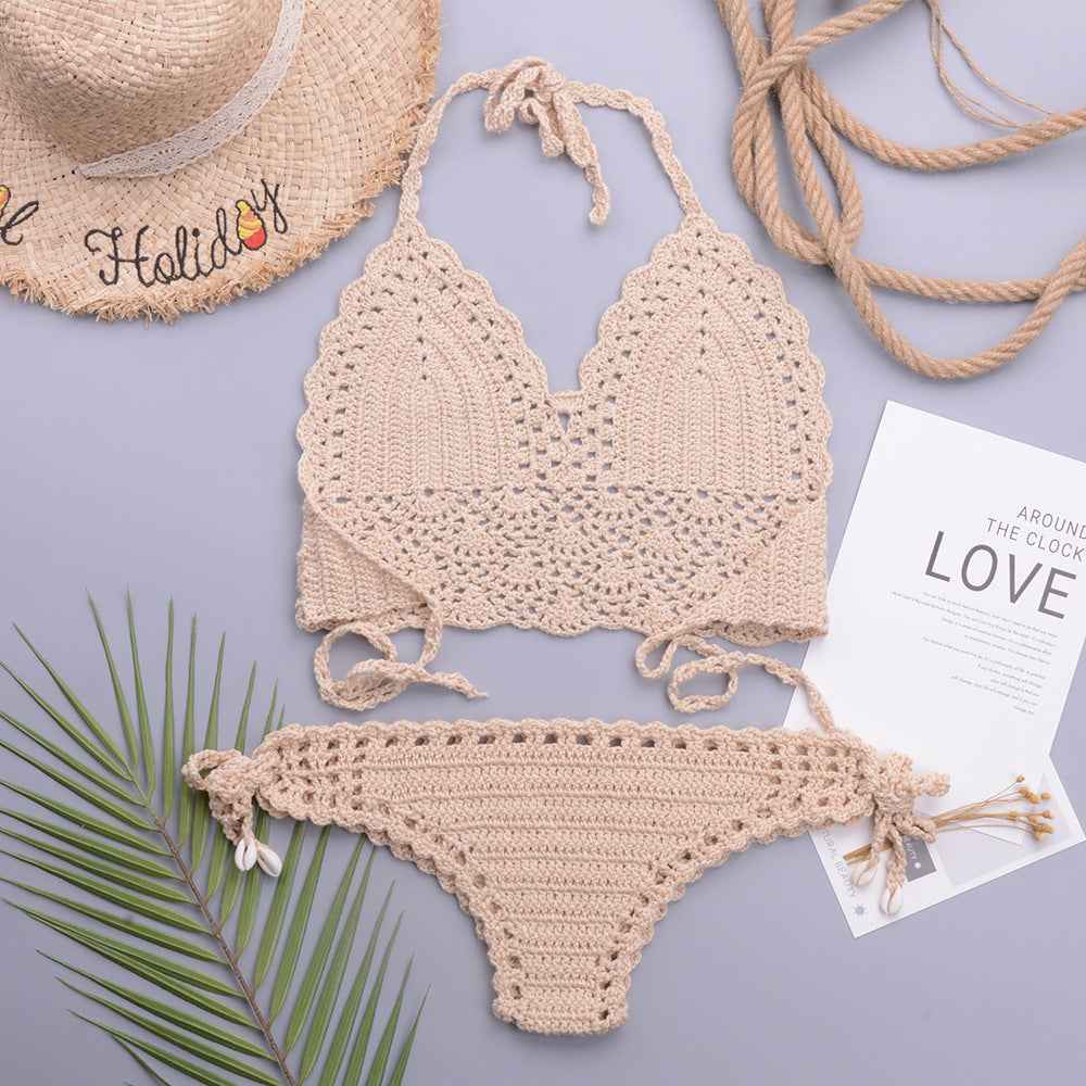 Damehækle-bikini med justerbare stropper og romantiske detaljer Stilla