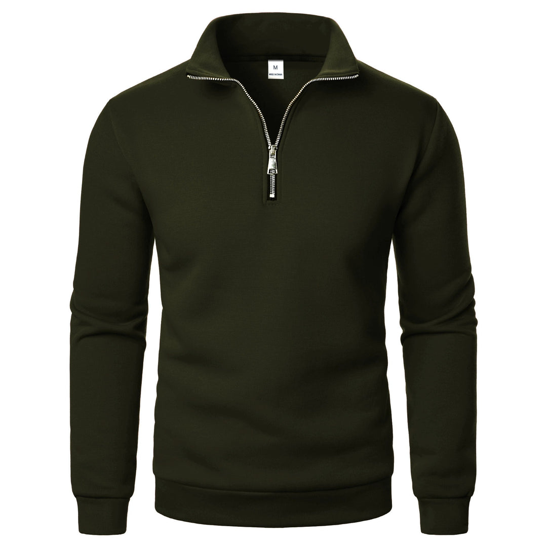 Herre fleece pullover med praktisk stående krave og lynlås Skovae