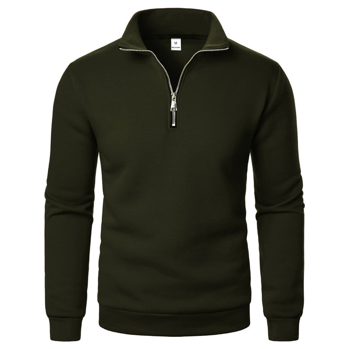 Herre fleece pullover med praktisk stående krave og lynlås Skovae