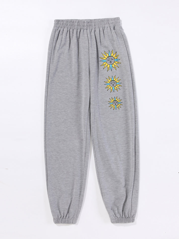 Kvinders behagelige sweatpants med trendy solmotiv Stilla