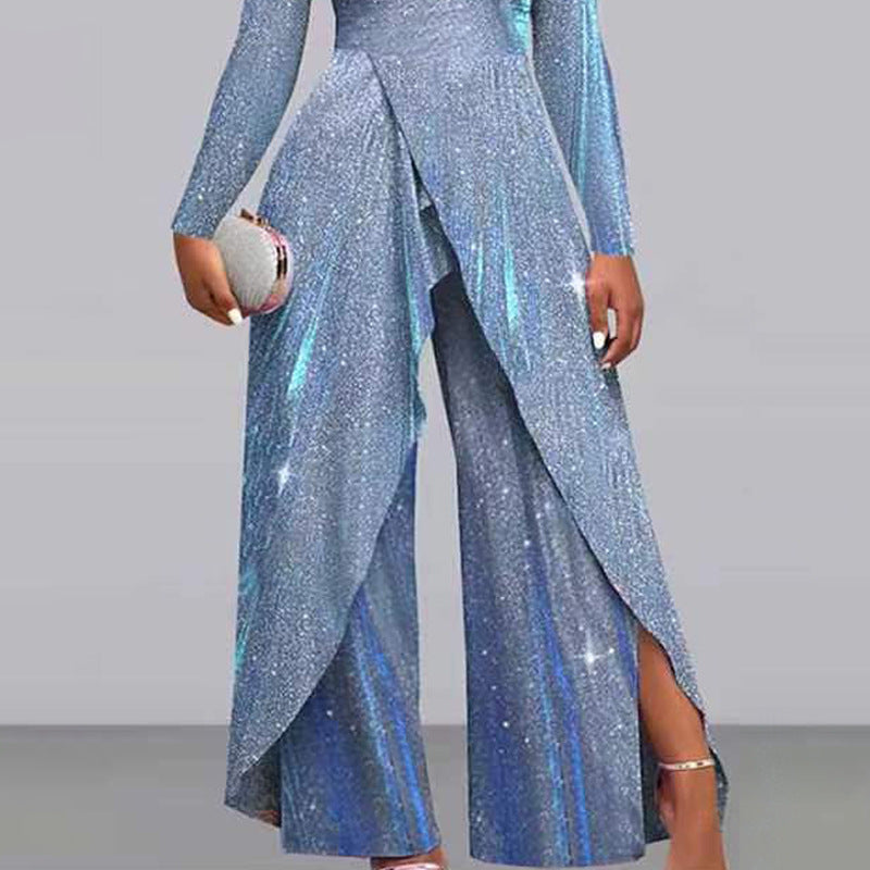 Dame Glitrende Aften-Jumpsuit med elegante Cut-Out-detaljer Stilla