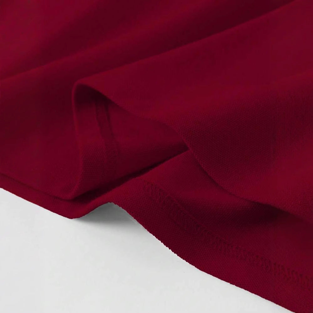 Dame Polo-shirt med fint hjertemotiv og kontrasterende striber Stilla