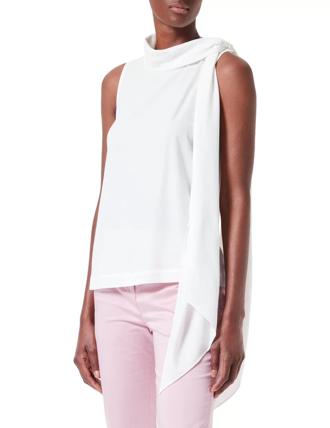 Dame Elegant skåret Top med asymmetrisk sløjfedetalje Stilla