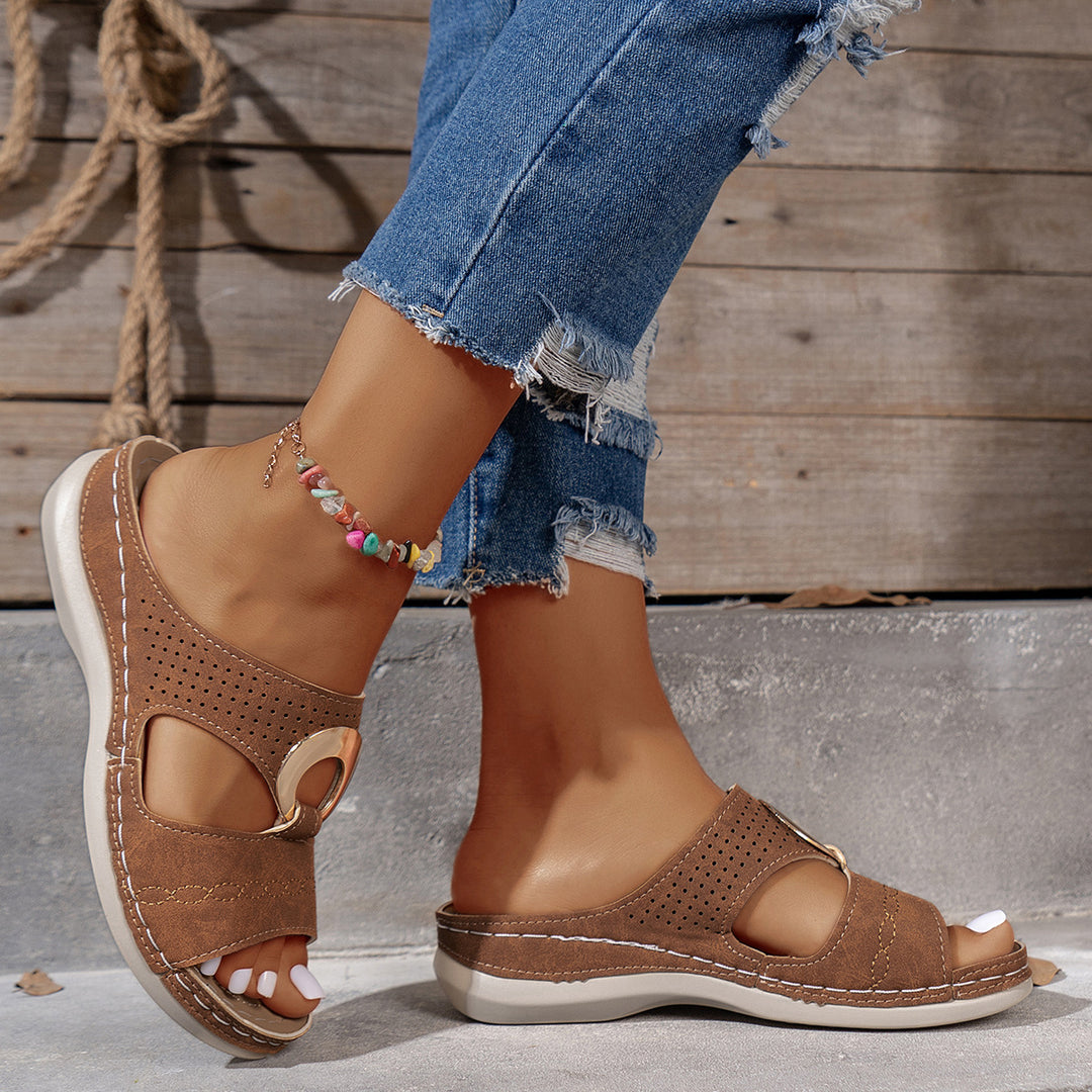 Dame Komfortable Sandaler med moderigtigt Strass-design og anatomisk fodsenge Stilla
