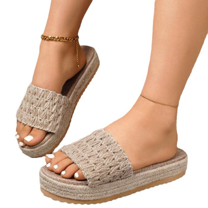 Dame trendy plateausandaler med flettet remdesign Stilla