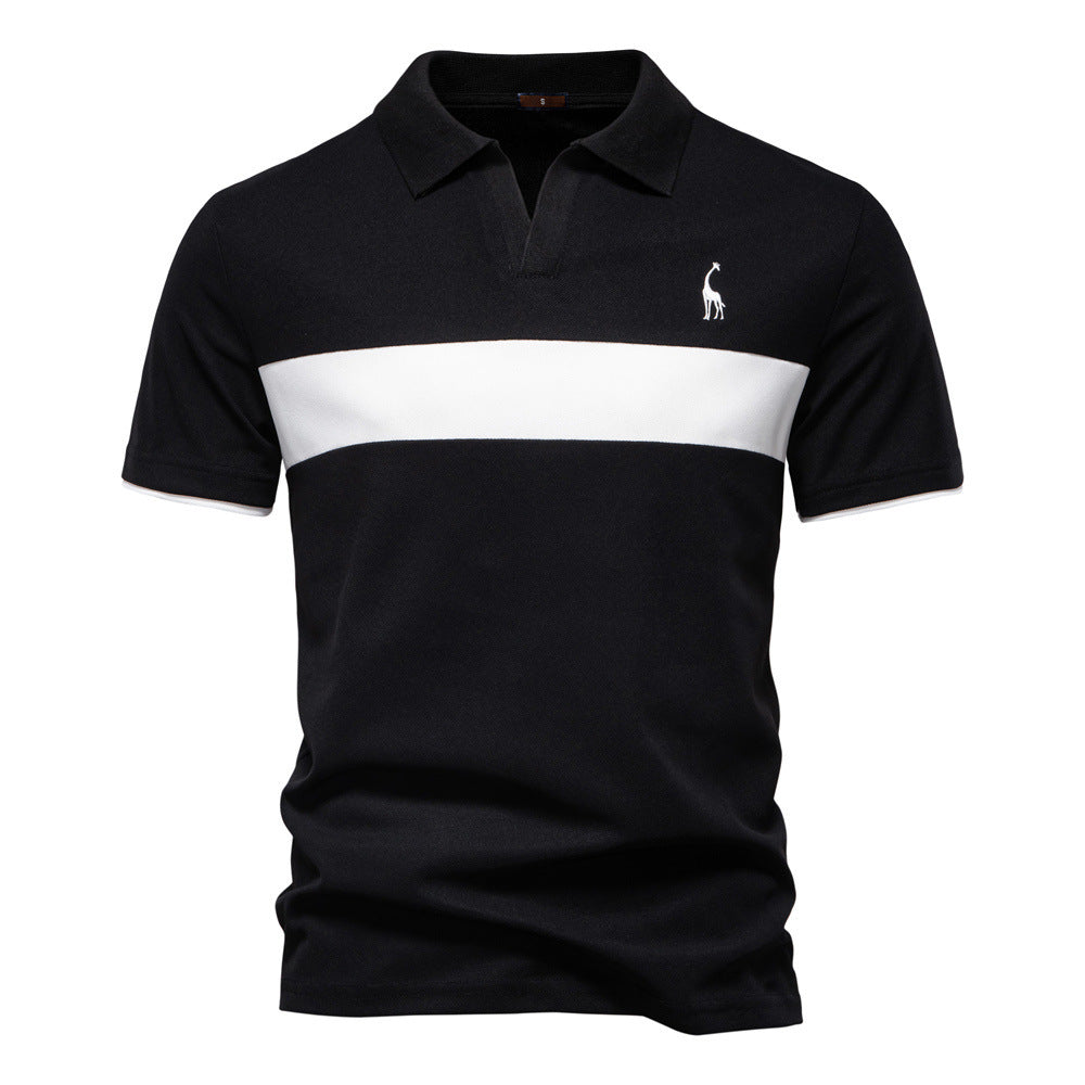 Herrer Poloshirt med kontrasterende indsatser og moderne krave Stilla