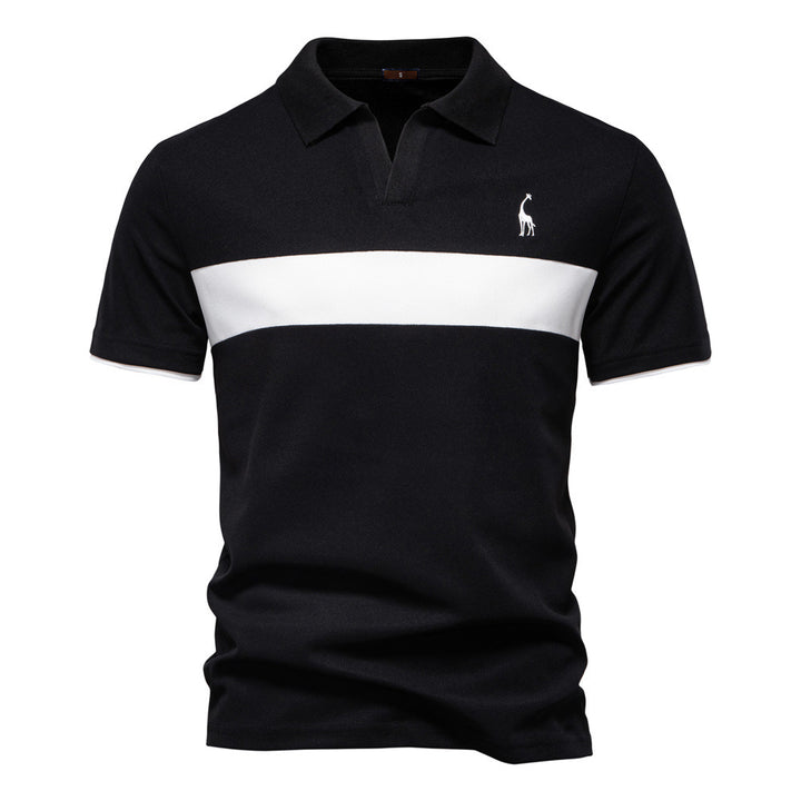 Herrer Poloshirt med kontrasterende indsatser og moderne krave Stilla