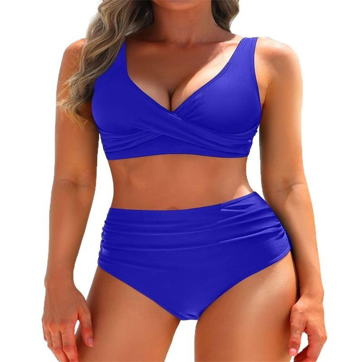 Damer højt skåret bikini med elegant indpakningsudtryk og figursydende design Skovae