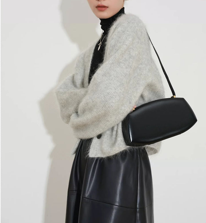Femme Strukturstrik-Cardigan med elegant oversized-snit Stilla