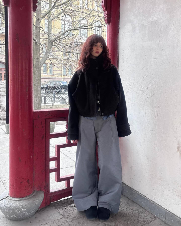 Kvinders fashionable oversized uldjakke Stilla