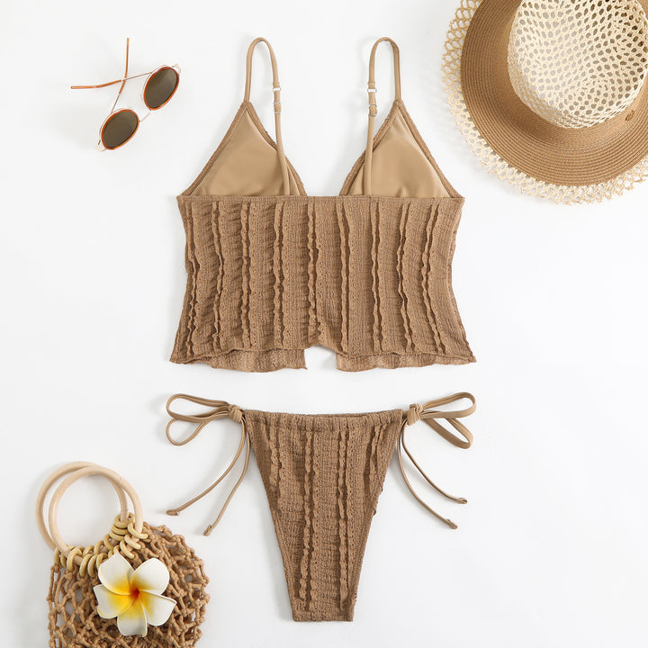 Dame Bikini-sæt med trendy ruffles-design og justerbare stropper Stilla