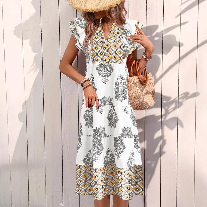 Dame vintage-inspireret floral Midi-kjole Stilla