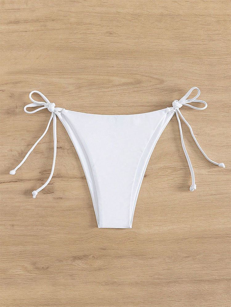Dame trekant-bikinioverdel med justerbare bindebånd og elegant snit Skovae
