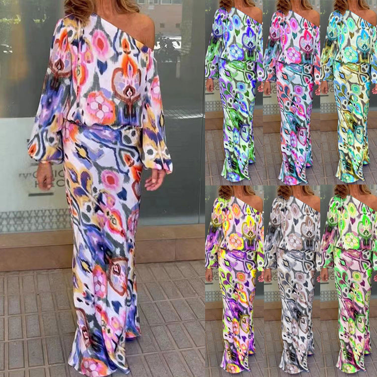 Dame Elegante Maxikjole med asymmetrisk snit og flydende stof Stilla