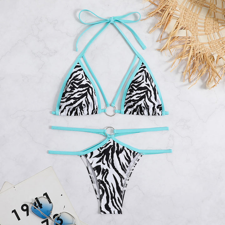 Damebikini med moderne zigzag-design og justerbare stropper Stilla