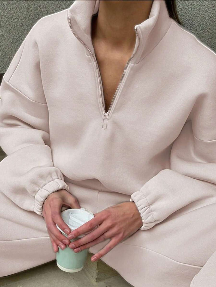 Kvinders sweater med høj krave og lynlås Skovae