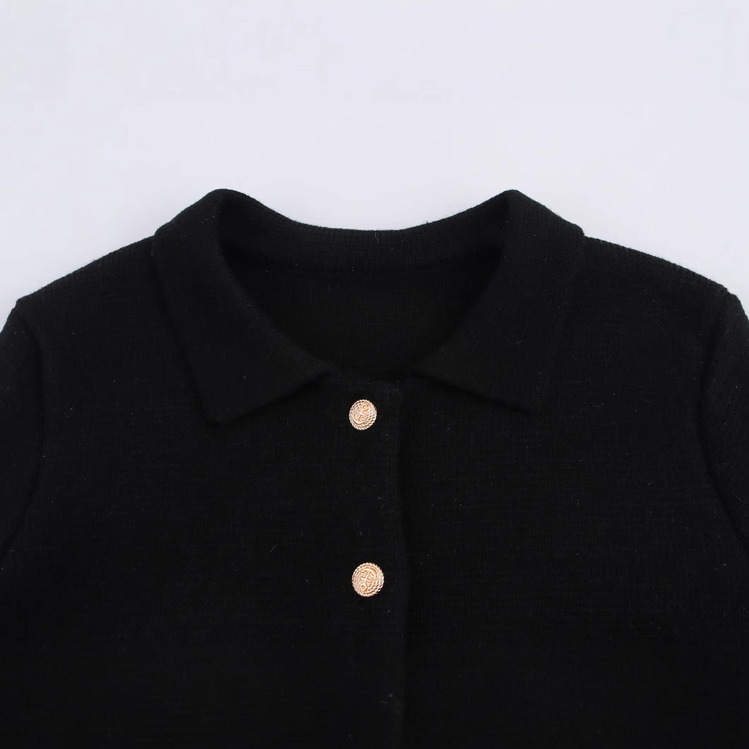 Femme Elegant strik cardigan med knapdetaljer Stilla