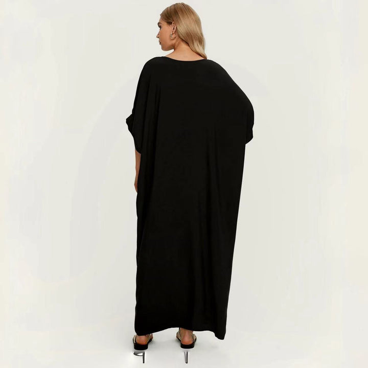 Dame elegant kaftankjole med kunstnerisk broderi Stilla