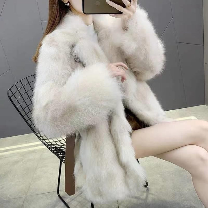 Dame Elegant Faux Fur Jakke Stilla