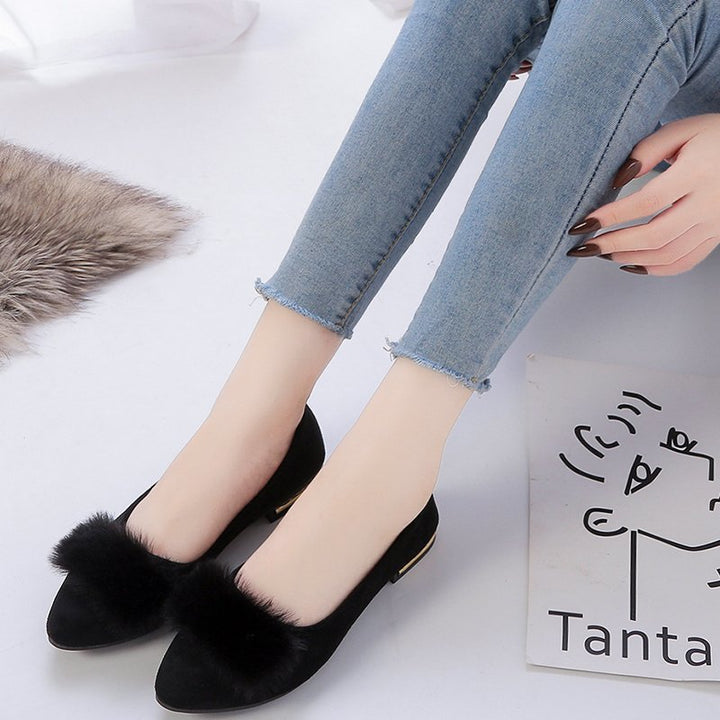 Dame ballerinas med elegant fløjl applikation og glitrende accenter Stilla