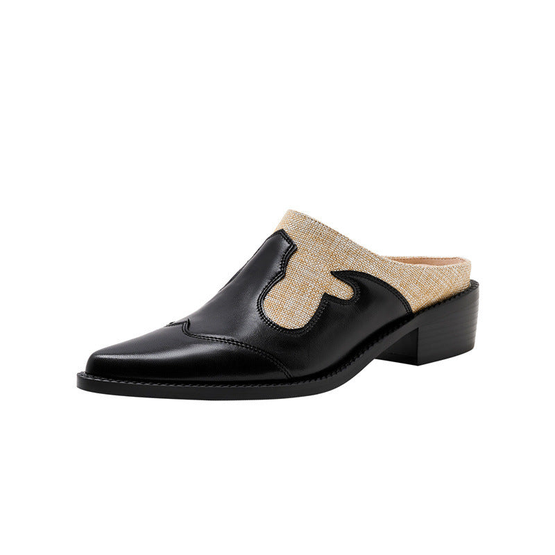 Femme Elegante Let Mules med Dekorativ Udsnitdesign Stilla