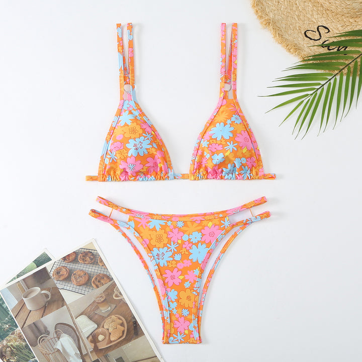 Dame Floral Print Bikini Sæt Stilla