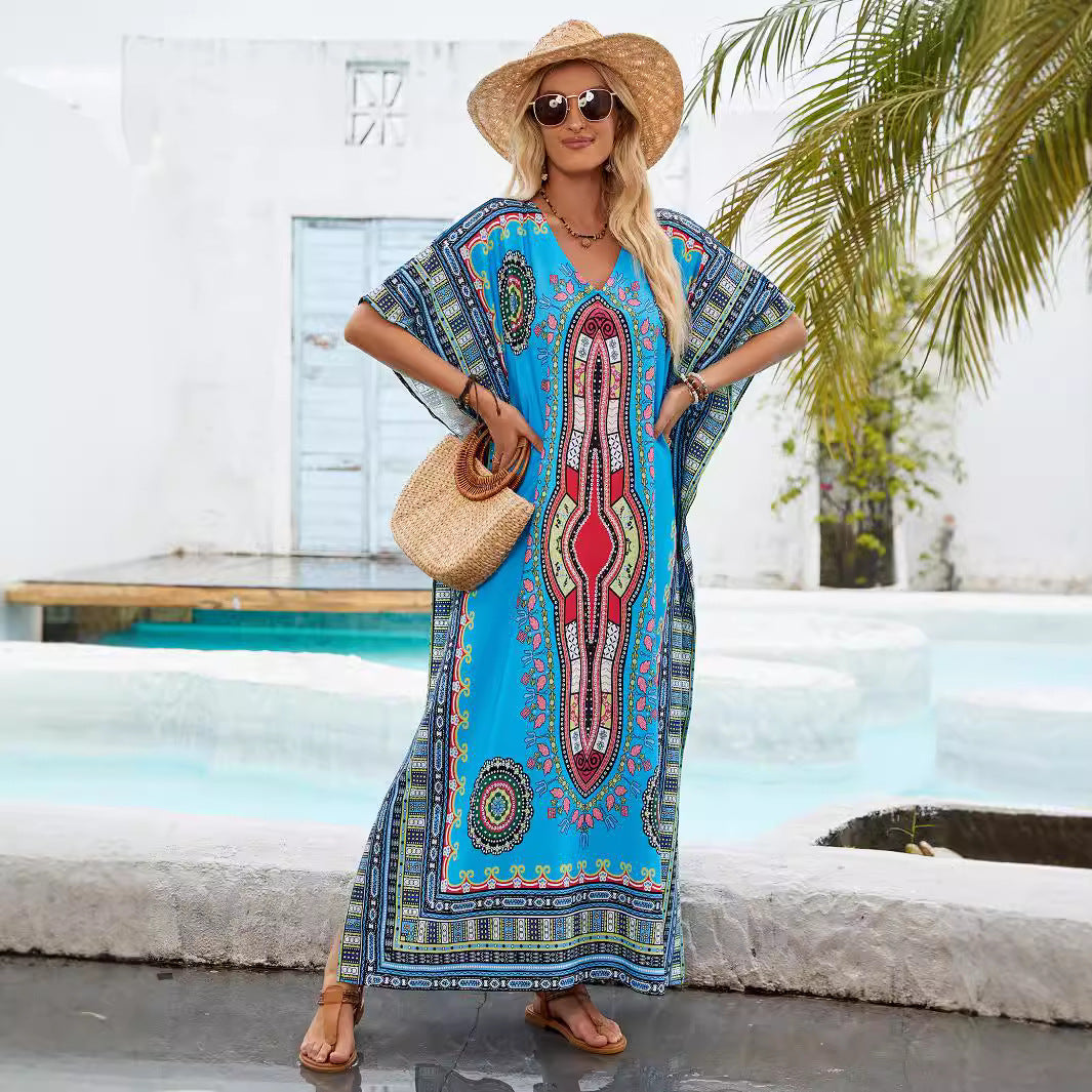 Kvinder Bohemian Maxi Kaftan Kjole Stilla