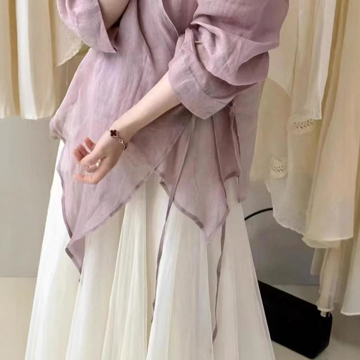 Femme Let bluse med sidebinding Stilla