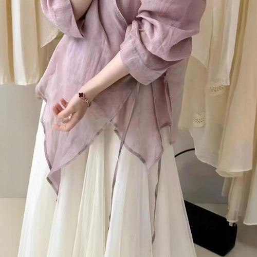 Femme Let bluse med sidebinding Stilla
