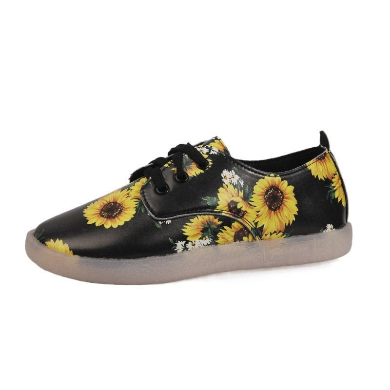 Dame mode sneakers med solsikke mønster og skridsikker sål Stilla