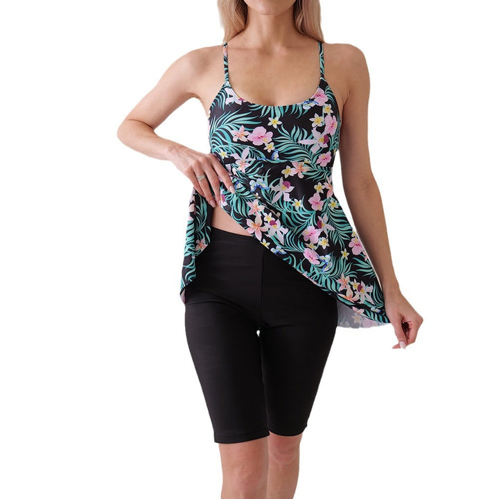 Dame Floral Tankini med højtaljede shorts Stilla
