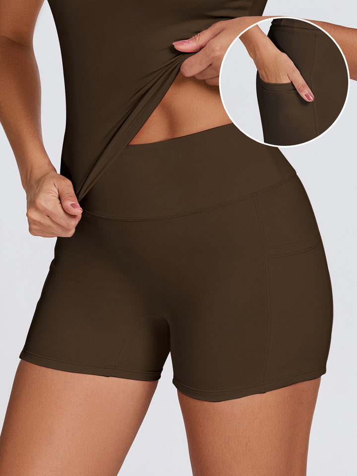 Dame Sporty kompressionsshorts med praktiske sidelommer Skovae