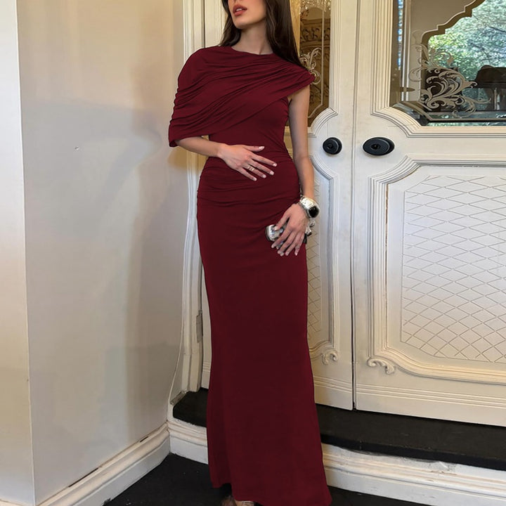 Dame Elegant Maxi-kjole med draperet overdel Skovae
