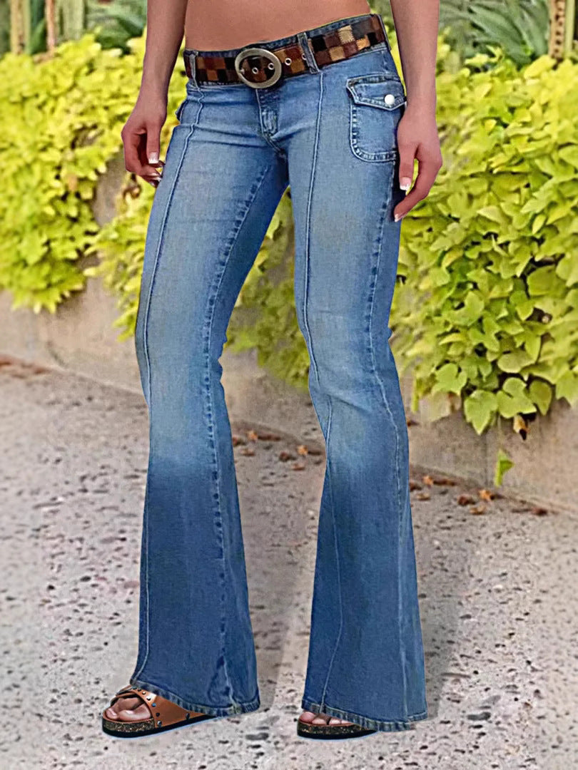 Dame Bootcut Jeans med høj talje og stilfuld Stone-Washed effekt Stilla