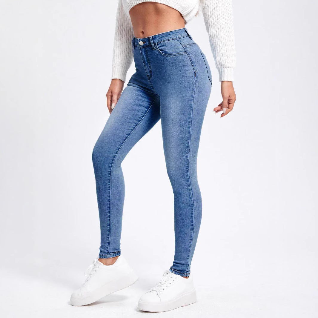 Dame Slim Fit Jeans med høj talje og figurskabende stretch Stilla