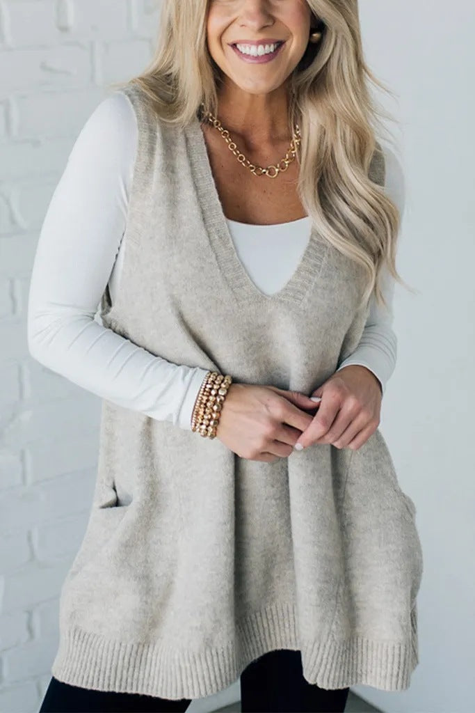 Dame Oversized Strikpullover Stilla
